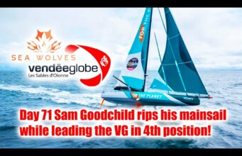 Seawolves Vendeeglobe 2024 report – Day 71 Sam Goodchild rips his Mainsail while in 4th place!