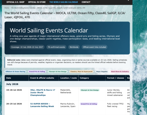 Sea Wolves TV publishes The World sailing Calendar The world sailing calender